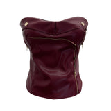 Real-Action Self-Breasted Chest Pads Anti-Slip Pu Leather Tector Zipper Design-Scuffless Top 8072