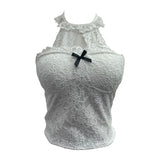 Real Shot With Chest Pad Hanging Neck Lace Sexy Sling Vest Short Babes Bottom Sleeveless Top 9196