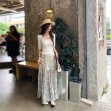 Unique Beauty Thinch Waist-Up Square Collar Sleeve Knitted T-Shirt 2026 New Light People Wearing Tops