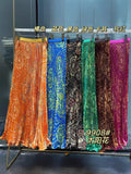 Sunflower Print 100-Fold Skirt High-Rise Thin Half Skirt Women's Medium And Long Skirt Holiday Wind Does Not Hit The Big Swing Commuter Skirt