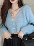 Light Familiar Style Short Fashion Single-Dcupuncture Knitted Cardigan Women 2025 Autumn And Winter New Fashion Trend Sweater Women's Clothing