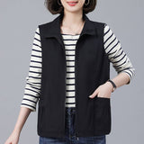 Middle-Of-Year-Nite Mother Vest Coat Women's Spring And Autumn New Korean Version Of Leisure Shoulder Small Vest Horse Clip Wear