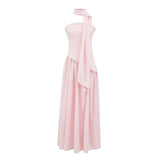 2025 New Women's Sleeveless Waist-Less Collar After Tied Belt Waist-Meared Tector Dress Dress Dress Women