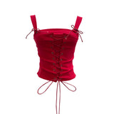Real Shoot Spice Girls With Slings Vest Fake Two Wearing Rope Straps Tight Short-Sleeved Blouse 8139