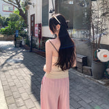 Pure Hot Girl V-Neck Hanging Neck Knitted Sling Vest Women Summer 2026 New External Wear Bare Back Small Top