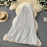 Korean Version Of The Wave Point 100 Folded Skirt Elegant Half Dress Women High Waist Thin A Word Long Dress Commuted Temperament Skirt