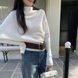 Unique Special Pile Of Long-Sleeved Knitted Shirt Women's Autumn And Winter 2025 New Can Wear Inside And Outside Wearing A White Jacket Sweater
