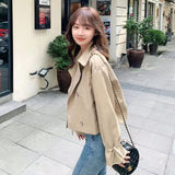 Short Windwear Girl Small Man 2025 Spring And Autumn New Lady Korean Version Loose Thin Outer Wear A Hundred Coat