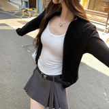 Autumn And Winter Korean Small Collared Short Coat Woman 2025 Fashion Full Dress Top