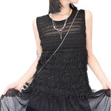 Korean Thin Tuk-Sou Vest Sleeveless Knitted Vest Summer New Super-Looking Hollow Design Feel Beautiful Top