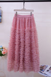 Real Shooting Autumn And Winter New 2025 Korean Original Heavy Industry Thousand Layer Wooden Ear Cake Skirt Beautiful Long Pony Dress