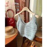 South Korea Dongdaemun 2026 Spring And Summer New Korean Version Of The Slimming Short Simple Thin Knitted Sling Sling Shirt