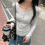 Pink Half-Necked Bottom-Up Women's 2025 New Light Luxury High-End Feeling Can Wear Long Sleeves Inside The T-Shirt Small Top