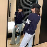 Unique And Beautiful White Inside Sweater Knitted Bottom Shirt Women 2025 Autumn And Winter Hem To The Waist Design Blouse