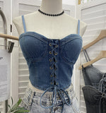 Real Beat With Chest Pad Adjustable Strap With Denim Vest Strap Strap Slings Bras