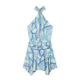 2026 New Summer Horn Dress Hanging Neck Hanging Neck Short Dress 1319069