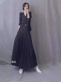 The Long Dress Dress Of The Bowed Dress Woman 2025 Early Spring New High-Waisted Pendant Big Swing Dress Spring And Autumn Color Skirt