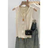 Commuter Loose Thin Zipper V Collar Sleeveless Vest Women Wear 2026 New High-End Small Shirt