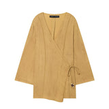 2026 New Summer Long-Sleeved V-Neck Double Lint Beaded With Coat 4387351 Trousers 4387251