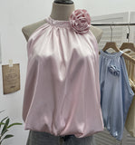 Real Shooting French Gold Wind Hanging Shoulder Waistcoat Woman Design Feel Sleeveless Bud Top Loose Shirt 1170