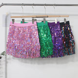 Sexy Three-Dimensional Beads Tassel Design Half-Body Skirt Tight Waist A Word Lyse Skirt Women 9120