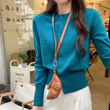 2025 Korean Ocean Gas Thin Knitted Open-Shirt Jacket Autumn And Winter New Unique To Wear Super-Looking Top