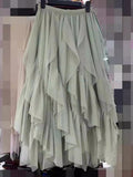 Irregular Lotus Leaf Yarn Skirt Half-Dress Woman 2025 Autumn And Winter New High-Waist Long-Scared Yarn Fairy Dress