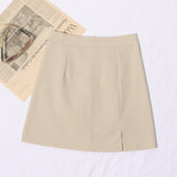 Real-Shooting Half-Dressed New Spring And Summer 2025 New Suit Skirt High-Waisted Hip-Proof Open-Fork Skirt 8871