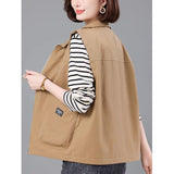 Large Pocket Casual Fashion Collared Vest Women's Spring And Autumn 2025 New Middle-Of-Year-Need Mother Wears A Thin Vest Tide
