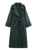 2025 Autumn New Women's Classic British Style Double Row Buckle Trousers Hair Coat Coat Woman