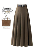 100-Fold Korean Version Of French Vintage Spring 2025 New A-Word Skirt High-Waisted Umbrella Skirt Thin And Long Gray