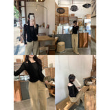 Lyselle Tiansian Two-Piece Long-Sleeved T-Shirt Girl 2026 Spring New Cross-Over Top
