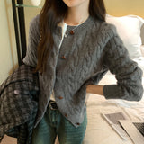 Vintage Loose Silk Sweater Women's Autumn And Winter 2025 New Simple Warm Knitted Cardigan Jacket