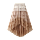 Chic Special Dress Dopamine Series Thousand Layers Of Irregular Cake Skirt Gradient Fairy Skirt Big Swing Yarn Skirt