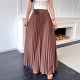 Waist Flower Nails Beaded 100-Fold Skirt Female Slim Skirt Hanging High-Waisted Long Dress 2026 Spring New